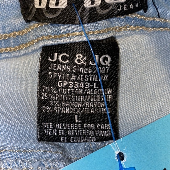 JC JQ Light Blue High Waist Stretchy Flared Bottom Denim Destroyed Jeans NEW - Picture 14 of 15